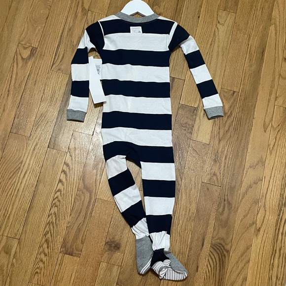 Burt's Bees Baby 24M Striped Foot Pajamas Snug Fit Organic Cotton Sleepwear NWT - Picture 6 of 6